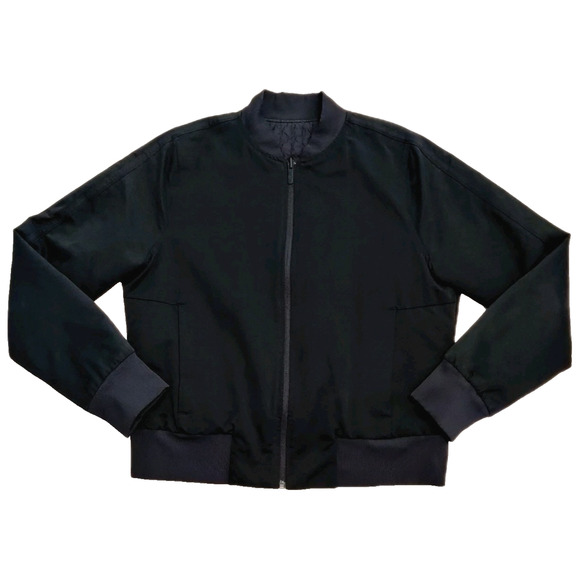 Lululemon Reversible Non Stop Cotton Bomber Jacket Womens Size 8 Black W4BSQS - Picture 4 of 16